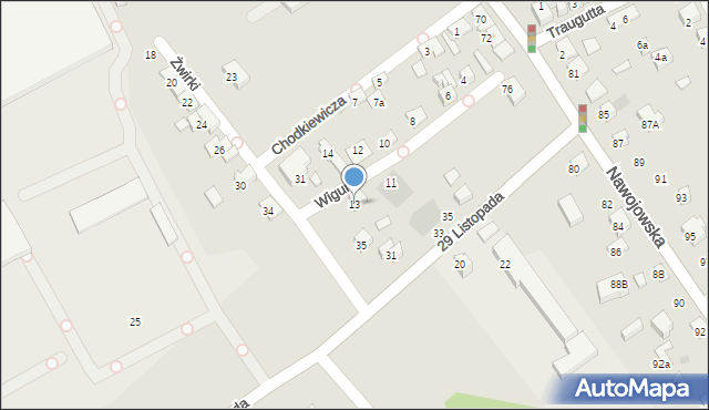 Nowy Sącz, Wigury Stanisława, inż. pil., 13, mapa Nowego Sącza