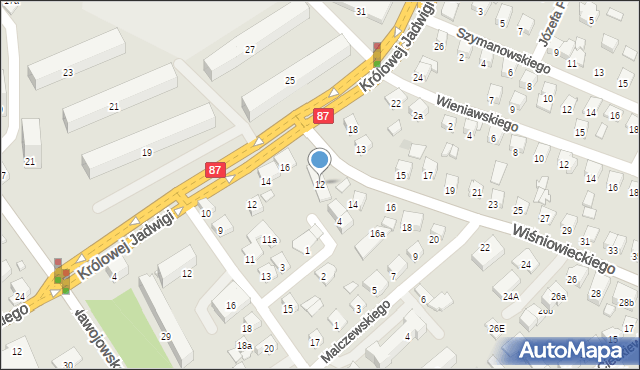 Nowy Sącz, Wiśniowieckiego Jeremiego, 12, mapa Nowego Sącza