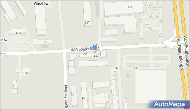 Nowy Sącz, Wiśniowieckiego Jeremiego, 132a, mapa Nowego Sącza