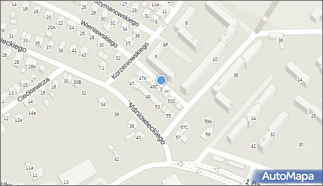 Nowy Sącz, Wiśniowieckiego Jeremiego, 51C, mapa Nowego Sącza