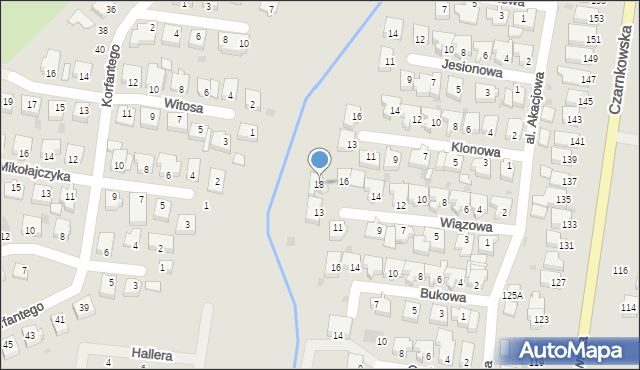 Oborniki, Wiązowa, 18, mapa Oborniki