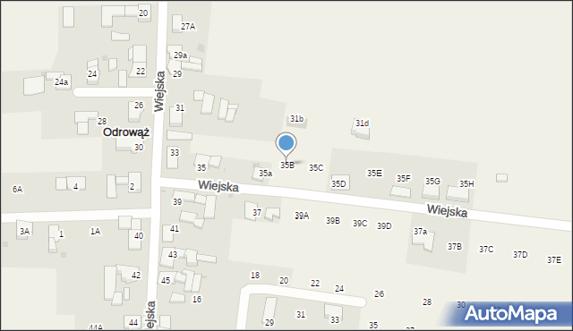 Odrowąż, Wiejska, 35B, mapa Odrowąż