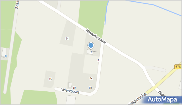 Ogrodniczki, Wierzbowa, 2, mapa Ogrodniczki