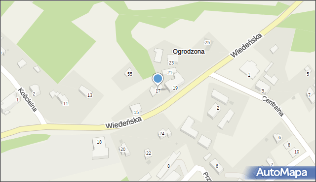 Ogrodzona, Wiedeńska, 17, mapa Ogrodzona