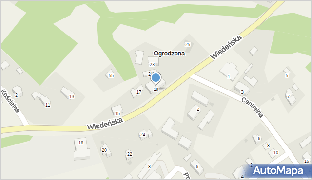 Ogrodzona, Wiedeńska, 19, mapa Ogrodzona