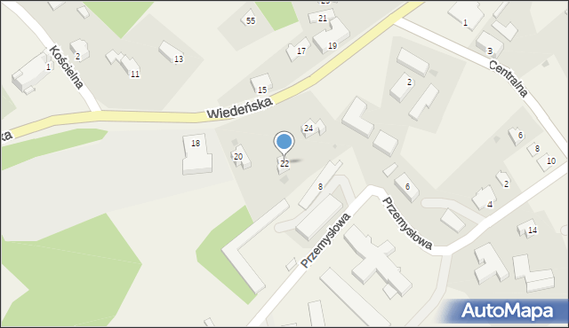 Ogrodzona, Wiedeńska, 22, mapa Ogrodzona