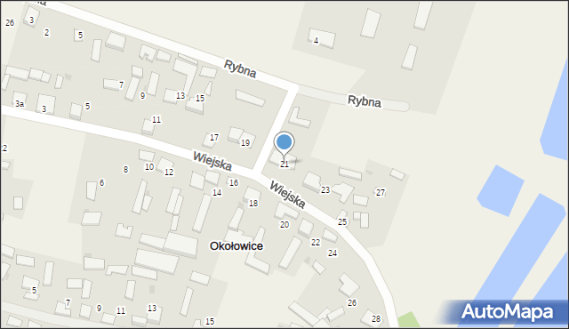 Okołowice, Wiejska, 21, mapa Okołowice