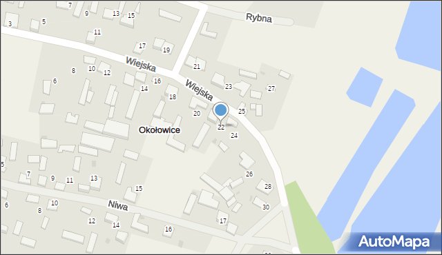 Okołowice, Wiejska, 22, mapa Okołowice