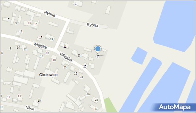 Okołowice, Wiejska, 27, mapa Okołowice