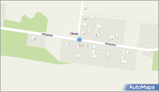 Okoły, Wiejska, 11, mapa Okoły