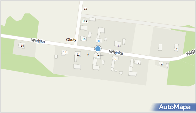 Okoły, Wiejska, 7, mapa Okoły