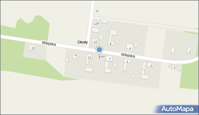 Okoły, Wiejska, 9, mapa Okoły