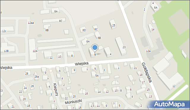 Olecko, Wiejska, 6, mapa Olecko