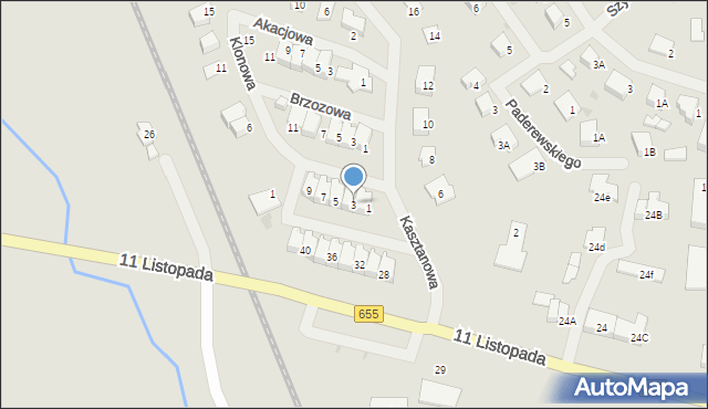 Olecko, Wierzbowa, 3, mapa Olecko