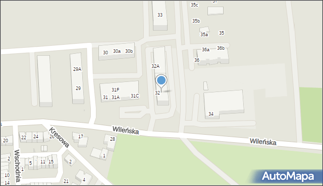 Oleśnica, Wileńska, 32A, mapa Oleśnica