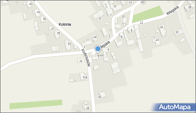 Oleszka, Wiejska, 2, mapa Oleszka