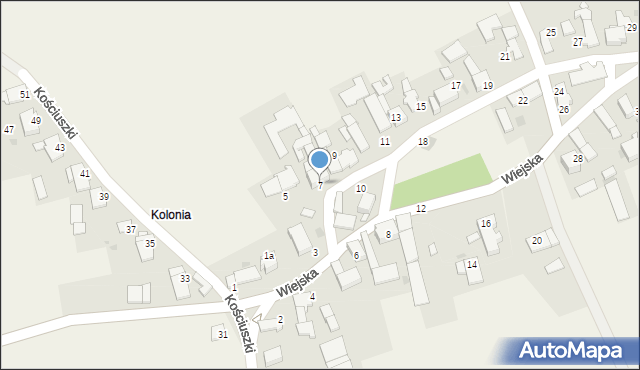 Oleszka, Wiejska, 7, mapa Oleszka
