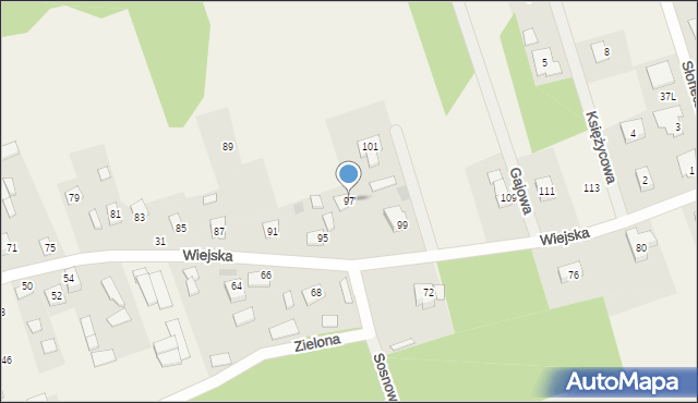 Oliszki, Wiejska, 97, mapa Oliszki