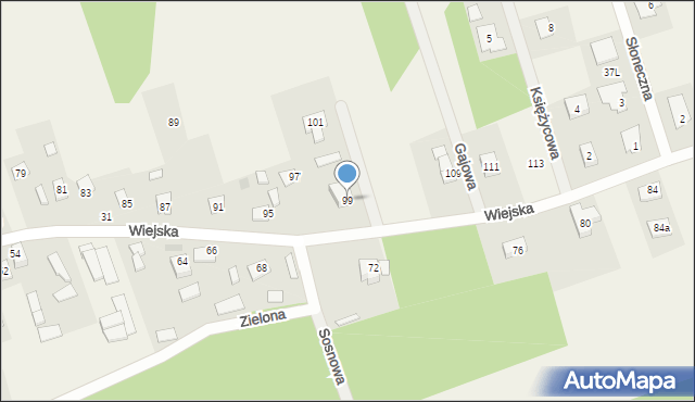 Oliszki, Wiejska, 99, mapa Oliszki