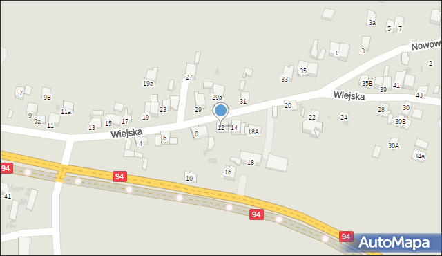 Olkusz, Wiejska, 12, mapa Olkusz