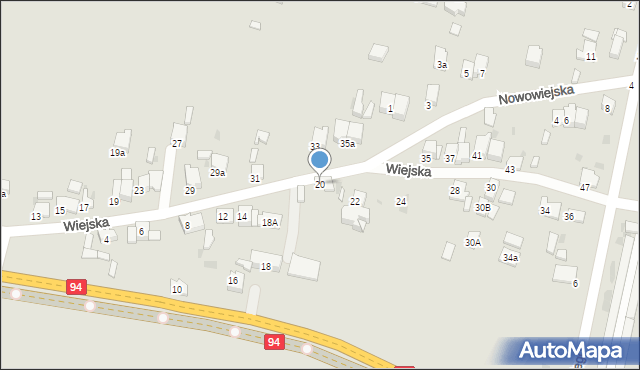 Olkusz, Wiejska, 20, mapa Olkusz