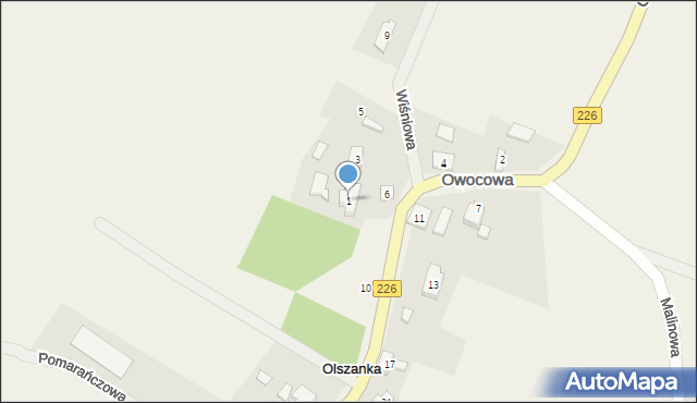 Olszanka, Wiśniowa, 1, mapa Olszanka