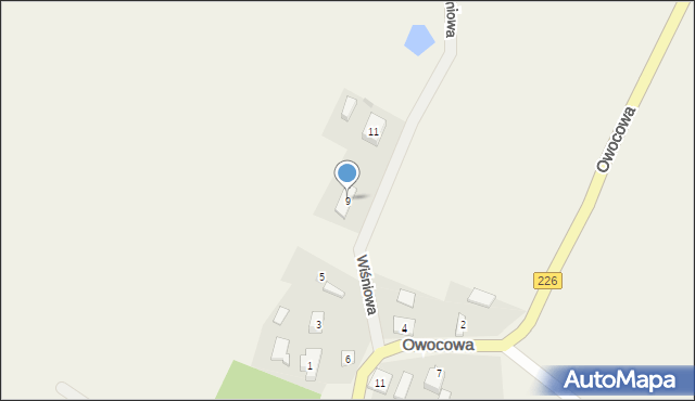 Olszanka, Wiśniowa, 9, mapa Olszanka