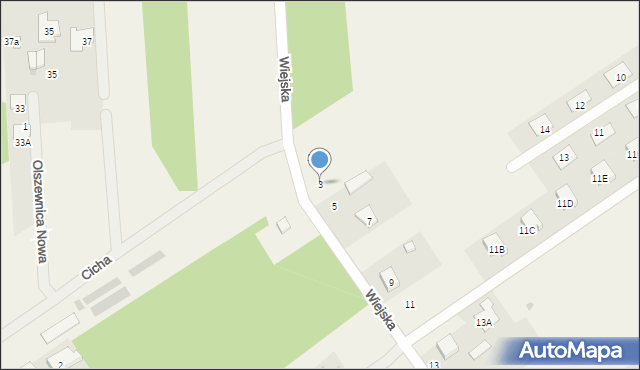 Olszewnica Stara, Wiejska, 3, mapa Olszewnica Stara