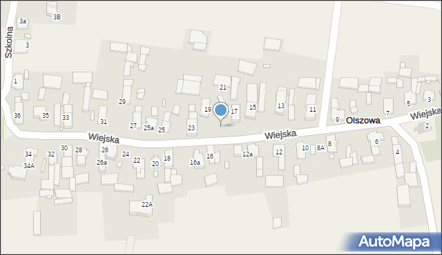 Olszowa, Wiejska, 21, mapa Olszowa