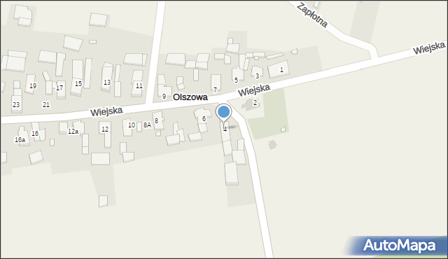 Olszowa, Wiejska, 4, mapa Olszowa