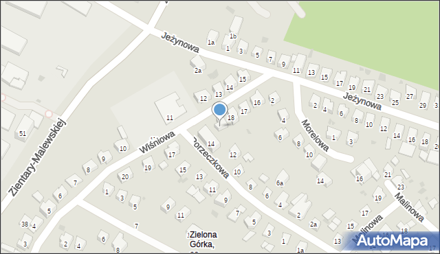 Olsztyn, Wiśniowa, 18a, mapa Olsztyna