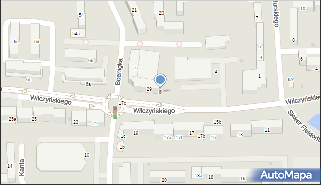 Olsztyn, Wilczyńskiego Tomasza, bp., 6, mapa Olsztyna