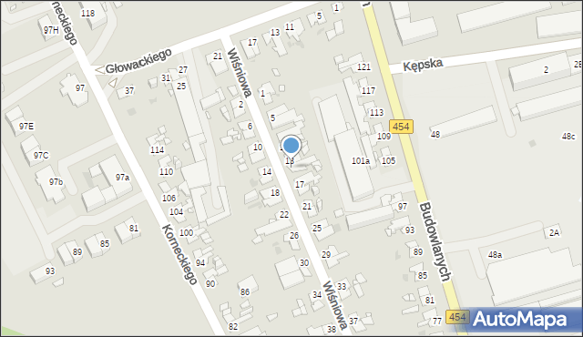 Opole, Wiśniowa, 15, mapa Opola