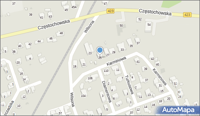 Opole, Wilsona Thomasa Woodrowa, 25, mapa Opola