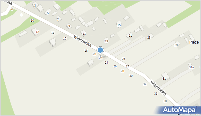 Orońsko, Wierzbicka, 22, mapa Orońsko