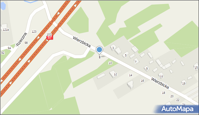 Orońsko, Wierzbicka, 8, mapa Orońsko