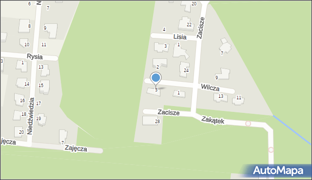 Osielsko, Wilcza, 3, mapa Osielsko