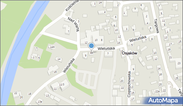 Osjaków, Wieluńska, 9A, mapa Osjaków