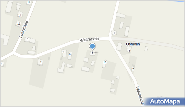 Osmolin, Wiatraczna, 8, mapa Osmolin