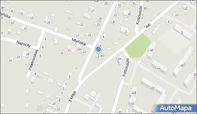 Ostrów Mazowiecka, Wileńska, 2, mapa Ostrów Mazowiecka