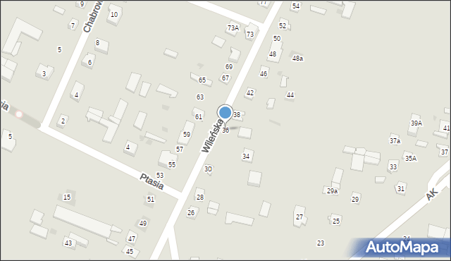 Ostrów Mazowiecka, Wileńska, 36, mapa Ostrów Mazowiecka