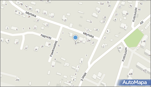 Ostrów Mazowiecka, Wileńska, 9, mapa Ostrów Mazowiecka