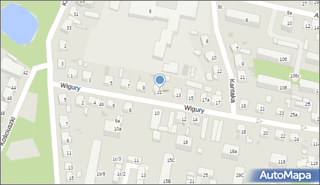 Ostrów Wielkopolski, Wigury Stanisława, inż. pil., 11, mapa Ostrów Wielkopolski