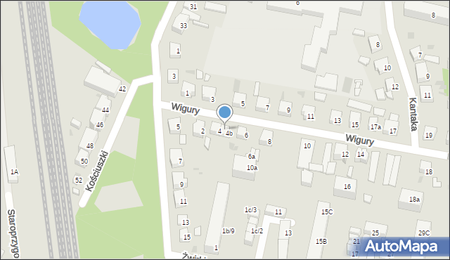 Ostrów Wielkopolski, Wigury Stanisława, inż. pil., 4a, mapa Ostrów Wielkopolski
