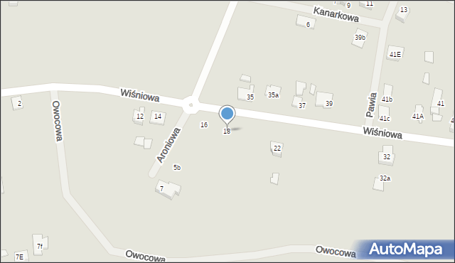 Ostrów Wielkopolski, Wiśniowa, 18, mapa Ostrów Wielkopolski