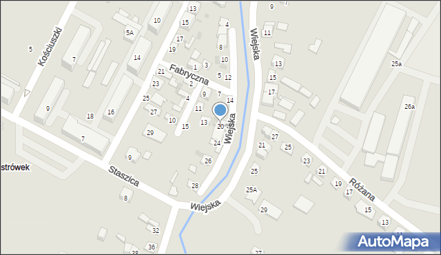 Ostrowiec Świętokrzyski, Wiejska, 20, mapa Ostrowiec Świętokrzyski