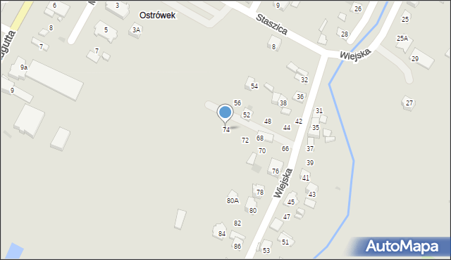 Ostrowiec Świętokrzyski, Wiejska, 74, mapa Ostrowiec Świętokrzyski