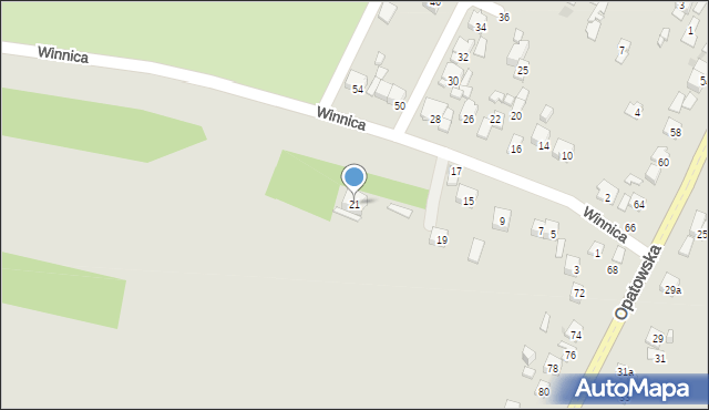 Ostrowiec Świętokrzyski, Winnica, 21, mapa Ostrowiec Świętokrzyski