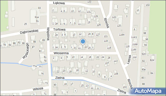 Ostrowiec Świętokrzyski, Wiosenna, 13, mapa Ostrowiec Świętokrzyski
