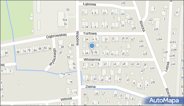 Ostrowiec Świętokrzyski, Wiosenna, 3, mapa Ostrowiec Świętokrzyski